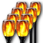 Permande Solar Torch Lights 8 Pack Flickering Flame Fire Effect Garden Light. Fixed Price $45.00.