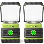 Led Camping Lantern, Consciot Battery Powered Lights, 1000lm, 4 Light.... Fixed Price $41.54.