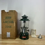 Coleman 220e Double Mantle Vintage 1958 With Paper Work And Box Original Globe. Fixed Price $161.95.
