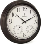18 Inch Outdoor Clocks For Patio Large Waterproof Inch, Brushed Oil Black. Fixed Price $103.28.