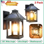 2pack Solar Wall Lanterns Light Dusk To Dawn Led Sconce Lamp Porch Black Outdoor. Fixed Price $73.99.