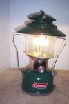 Coleman Model 220j Big Hat Dual Mantle Gas Lantern W/storage 11-1976. Fixed Price $69.00.
