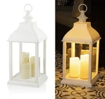 Alpine Corporation 22" Tall Outdoor Battery-operated Lantern White. Fixed Price $55.00.