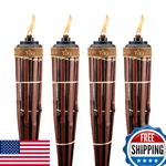 Tiki 60-inch Bamboo Torches 4-pack Natural Outdoor Easy Pour Canisters. Fixed Price $73.48.