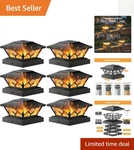 Letmy 6 Pack Solar Flame Post Cap Lights Outdoor-flickering & Warm Ligh.... Fixed Price $60.99.