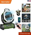 Rechargeable 30000mah Oscillating Camping Fan & Lantern - Ideal For Outdoors. Fixed Price $84.65.