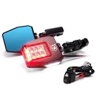 Utv Rear View Side Mirrors W/ Puddle Lights Red For 1.75"-2" Roll Bar Atv Rzr. Fixed Price $98.98.