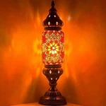 Turkish Cylinder Table Lamp Mosaic Glass Accent Boho Lamps Moroccan Lantern.... Fixed Price $79.00.