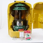 1968 Coleman 220f Lantern Pyrex Amber Globe Dual Stamp W/ Case Complete Set. Fixed Price $199.99.